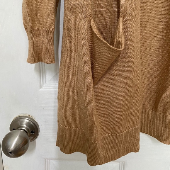 Soft Warm Brown Long Cardigan with Pockets - Picture 3 of 12